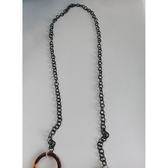 Vintage Boho Tortoiseshell Resin Avant-Garde 21.5" Pull-On Necklace - Picture 9 of 9